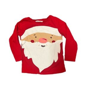 H&M Long Sleeve Santa Shirt Size 5T/6